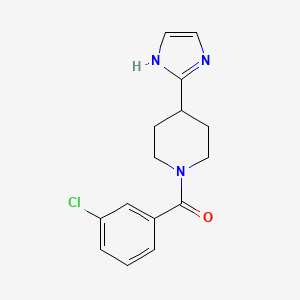 molecular formula C15H16ClN3O B13514599 1-(3-chlorobenzoyl)-4-(1H-imidazol-2-yl)piperidine 