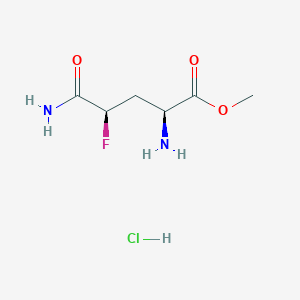 molecular formula C6H12ClFN2O3 B13514625 methyl(2S,4R)-2-amino-4-carbamoyl-4-fluorobutanoatehydrochloride 