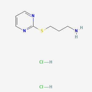 molecular formula C7H13Cl2N3S B13514634 3-(Pyrimidin-2-ylsulfanyl)propan-1-aminedihydrochloride 