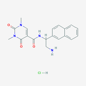 N-[2-amino-1-(naphthalen-2-yl)ethyl]-1,3-dimethyl-2,4-dioxo-1,2,3,4-tetrahydropyrimidine-5-carboxamide hydrochloride