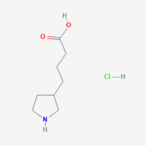 molecular formula C8H16ClNO2 B13514649 4-(Pyrrolidin-3-yl)butanoic acid hydrochloride 