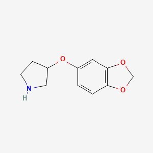 molecular formula C11H13NO3 B13514662 3-(Benzo[d][1,3]dioxol-5-yloxy)pyrrolidine 