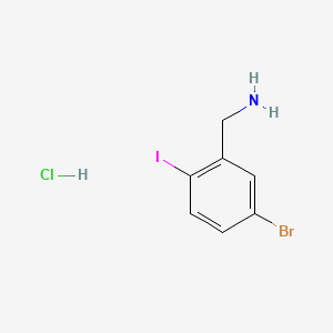 molecular formula C7H8BrClIN B13514673 (5-Bromo-2-iodophenyl)methanamine hydrochloride 