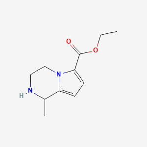 molecular formula C11H16N2O2 B13514675 ethyl 1-methyl-1H,2H,3H,4H-pyrrolo[1,2-a]pyrazine-6-carboxylate 