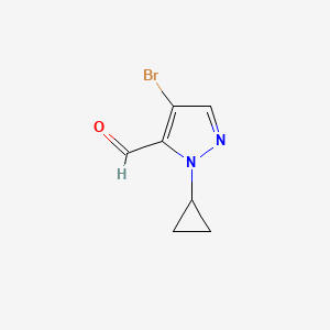 molecular formula C7H7BrN2O B13514698 4-Bromo-1-cyclopropyl-1H-pyrazole-5-carbaldehyde 