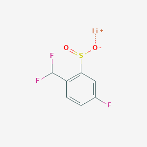 molecular formula C7H4F3LiO2S B13514741 Lithium(1+) 2-(difluoromethyl)-5-fluorobenzene-1-sulfinate 