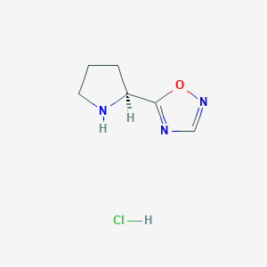 molecular formula C6H10ClN3O B13514758 5-[(2S)-pyrrolidin-2-yl]-1,2,4-oxadiazolehydrochloride 