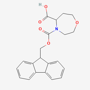 molecular formula C21H21NO5 B13514806 4-{[(9H-fluoren-9-yl)methoxy]carbonyl}-1,4-oxazepane-5-carboxylic acid 