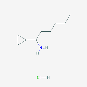 molecular formula C9H20ClN B13514829 1-Cyclopropylhexan-1-amine hydrochloride 