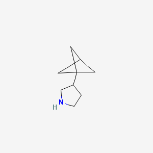 molecular formula C9H15N B13514835 3-{Bicyclo[1.1.1]pentan-1-yl}pyrrolidine 