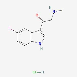 molecular formula C11H12ClFN2O B13514876 1-(5-fluoro-1H-indol-3-yl)-2-(methylamino)ethan-1-onehydrochloride 