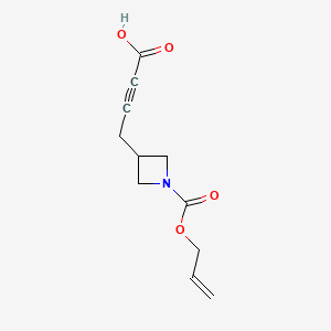 molecular formula C11H13NO4 B13514945 4-(1-((Allyloxy)carbonyl)azetidin-3-yl)but-2-ynoic acid 