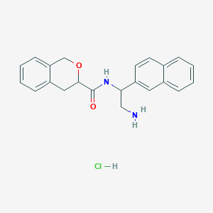 N-[2-amino-1-(naphthalen-2-yl)ethyl]-3,4-dihydro-1H-2-benzopyran-3-carboxamide hydrochloride