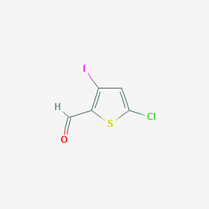 molecular formula C5H2ClIOS B13515009 5-Chloro-3-iodothiophene-2-carbaldehyde 