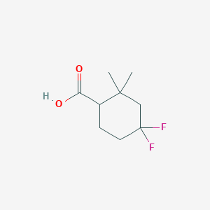 molecular formula C9H14F2O2 B13515022 4,4-Difluoro-2,2-dimethylcyclohexane-1-carboxylic acid 