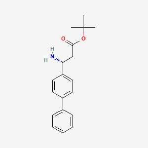 tert-butyl (3R)-3-amino-3-(4-phenylphenyl)propanoate