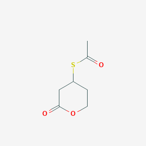 molecular formula C7H10O3S B13515081 4-(Acetylsulfanyl)oxan-2-one 