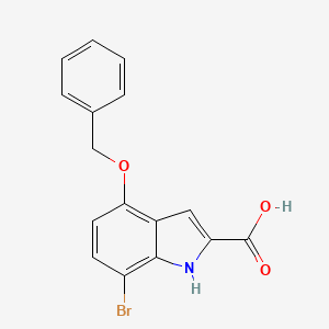 molecular formula C16H12BrNO3 B13515101 4-(benzyloxy)-7-bromo-1H-indole-2-carboxylic acid 