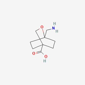 molecular formula C9H15NO3 B13515111 1-(Aminomethyl)-2-oxabicyclo[2.2.2]octane-4-carboxylic acid 