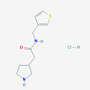 2-(Pyrrolidin-3-yl)-N-(thiophen-3-ylmethyl)acetamide hydrochloride