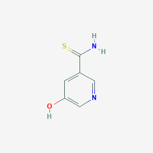 molecular formula C6H6N2OS B13515116 5-Hydroxypyridine-3-carbothioamide 