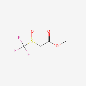 molecular formula C4H5F3O3S B13515124 Methyl 2-trifluoromethanesulfinylacetate 