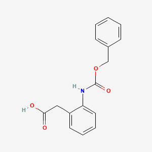 molecular formula C16H15NO4 B13515127 2-[[(Phenylmethoxy)carbonyl]amino]benzeneacetic acid CAS No. 63254-89-7