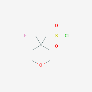 molecular formula C7H12ClFO3S B13515131 [4-(Fluoromethyl)oxan-4-yl]methanesulfonyl chloride 