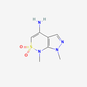 molecular formula C7H10N4O2S B13515149 4-amino-1,7-dimethyl-1H,7H-2lambda6-pyrazolo[3,4-c][1,2]thiazine-2,2-dione 