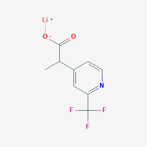 molecular formula C9H7F3LiNO2 B13515178 Lithium(1+) 2-[2-(trifluoromethyl)pyridin-4-yl]propanoate 