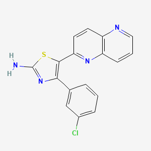 4-(3-Chlorophenyl)-5-(1,5-naphthyridin-2-yl)-1,3-thiazol-2-amine