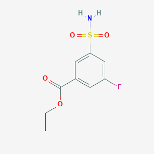 molecular formula C9H10FNO4S B13515220 Ethyl 3-fluoro-5-sulfamoylbenzoate 