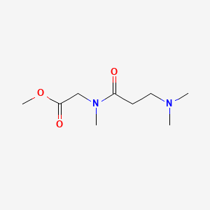 molecular formula C9H18N2O3 B13515233 methyl2-[3-(dimethylamino)-N-methylpropanamido]acetate 