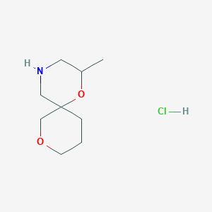 molecular formula C9H18ClNO2 B13515238 2-Methyl-1,8-dioxa-4-azaspiro[5.5]undecane hydrochloride 