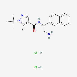 molecular formula C21H28Cl2N4O B13515248 N-[2-amino-1-(naphthalen-2-yl)ethyl]-1-tert-butyl-5-methyl-1H-pyrazole-4-carboxamide dihydrochloride 