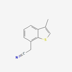 molecular formula C11H9NS B13515266 2-(3-Methyl-1-benzothiophen-7-yl)acetonitrile 