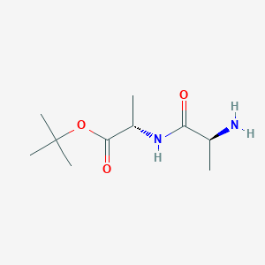 molecular formula C10H20N2O3 B13515282 Tert-butyl (2S)-2-[(2S)-2-aminopropanamido]propanoate 