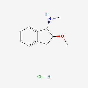 molecular formula C11H16ClNO B13515288 rac-(1R,2R)-2-methoxy-N-methyl-2,3-dihydro-1H-inden-1-aminehydrochloride,trans 