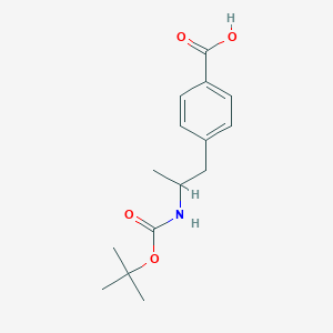 molecular formula C15H21NO4 B13515290 4-(2-{[(Tert-butoxy)carbonyl]amino}propyl)benzoic acid 