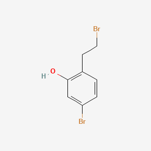 molecular formula C8H8Br2O B13515311 5-Bromo-2-(2-bromoethyl)phenol 