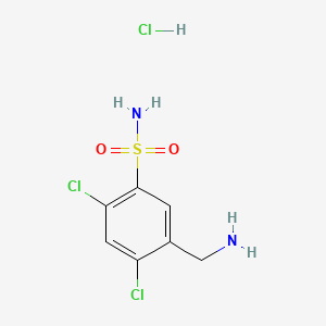 molecular formula C7H9Cl3N2O2S B13515344 5-(Aminomethyl)-2,4-dichlorobenzene-1-sulfonamide hydrochloride 