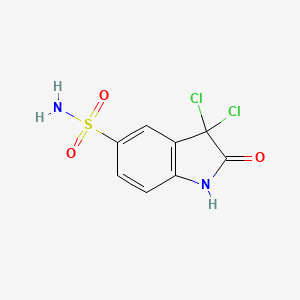 molecular formula C8H6Cl2N2O3S B13515371 3,3-Dichloro-2-oxoindoline-5-sulfonamide 