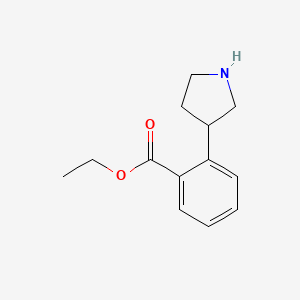 molecular formula C13H17NO2 B13515392 Ethyl 2-(pyrrolidin-3-yl)benzoate 