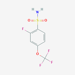 molecular formula C7H5F4NO3S B13515400 2-Fluoro-4-(trifluoromethoxy)benzenesulfonamide 