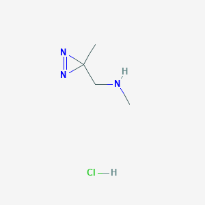 molecular formula C4H10ClN3 B13515412 methyl[(3-methyl-3H-diazirin-3-yl)methyl]amine hydrochloride 