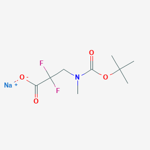 molecular formula C9H14F2NNaO4 B13515419 Sodium3-{[(tert-butoxy)carbonyl](methyl)amino}-2,2-difluoropropanoate 