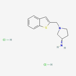 molecular formula C13H18Cl2N2S B13515456 (3S)-1-[(1-benzothiophen-2-yl)methyl]pyrrolidin-3-amine dihydrochloride 