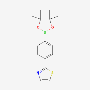 molecular formula C15H18BNO2S B13515482 2-(4-(4,4,5,5-Tetramethyl-1,3,2-dioxaborolan-2-yl)phenyl)thiazole 