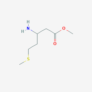 molecular formula C7H15NO2S B13515486 Methyl 3-amino-5-(methylthio)pentanoate 