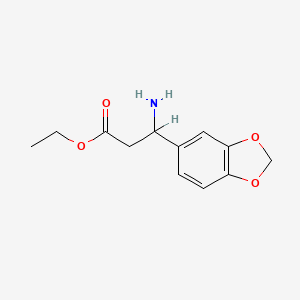 molecular formula C12H15NO4 B13515517 3-Amino-3-benzo[1,3]dioxol-5-yl-propionic acid ethyl ester 